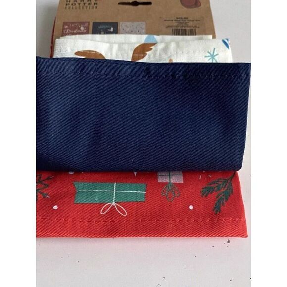 Set Of 3 Harry Potter Hogwarts Joyeux Noel Tea Towels Christmas Universal Studio - Picture 11 of 11